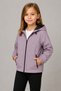 Girl's Lilac Lined Hooded Waterproof and Windproof Zippered Seasonal Raincoat