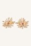 Gold Color Sun Shape Earrings for Women I1591Axns - 3