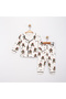 100% Cotton Long Sleeve Buttoned Turtle Patterned Soft Textured Bottom and Top Baby Boy Pajama Set