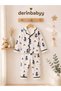 100% Cotton Long Sleeve Buttoned Cute Patterned Soft Textured Bottom Top Girl Boy Unisex Baby Pajama Set
