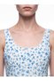 Peak New Season Blue Square-Neck Floral Waist-Fitted Dress - 3