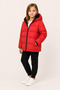 Girl's Red, Hooded, Fur-Lined, Inflatable Coat, Waterproof - Windproof, Winter Coat - 2