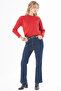 Washable Spanish Style Denim Trousers Navy Blue