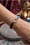 Burgundy Blue Moon Star Fan Bracelet Handmade Adjustable Macrame Rope Bracelet - 3