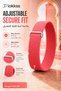 Nylon Woven Band Compatible with Google Fitbit Air, Breathable Lightweight Adjustable Braided Sport Strap, Soft Skin-Friendly Secure Fit Replacement Wristband for Daily Wear & Workout – Red - 4