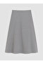 Black A-Line Skirt with Zipper at the Waist - 2
