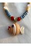 Murano Glass Fish Figurine and Fimo Polymer Necklace - 4
