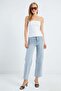 High Waist Cut-Off Leg Jeans - 3