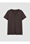 Lcw Curve Brown Large Size 100% Cotton Women's T-Shirt - 3