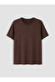 Lcwaikiki Curve Brown Plus Size Soft Touch Women's T-Shirt - 3