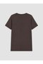Lcw Curve Brown Large Size 100% Cotton Women's T-Shirt - 4