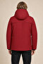Men's Red Fur-Lined Water and Wind-Resistant Ribbed Sleeve Detachable Hooded Coat & Parka - 4