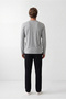 Crew Neck Long Sleeve Elastic Waist Pocketed Cotton Flexible 2-Piece Pajama Set - 7