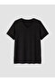 Lcw Curve Black Large Size 100% Cotton Women's T-Shirt - 3