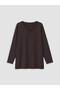 Lcwaikiki Curve Brown Plus Size 100% Cotton Women's T-Shirt - 3