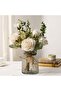 Fake Flowers, Silk Roses Artificial Flowers, White Faux Flower Arrangement Suitable for Home - 8