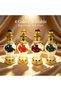 8ml Frosted Glass Empty Perfume Oil Bottle with Gold Metal Accents, Rhinestone Flower & Gemstone Decor. Refillable Mini Cosmetic Container, Portable Essential Oil Dispenser for Daily Fragrance/Travel - 4