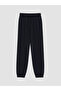 Navy Blue Elastic Waist Women's Jogger Sweatpants