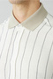 Short Sleeve Regular Fit Ribbed Collar Striped Cotton Sports Shirt - 3