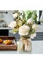 Fake Flowers, Silk Roses Artificial Flowers, White Faux Flower Arrangement Suitable for Home - 7