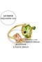 resizable Gold-color Adjustable Size Ladies Open Ring with Green And Pink Cubic Zirconia, Fashion Je - 6