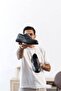 Kb-E7 Black Leather Black Sole Casual Men's Shoes