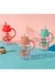 Children's Water Bottle and Milk Cup with Glass Straw and Handle, Fun Design Milk Bottle 380 ml - Bpa Free - 2