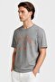 Jeans Men Crew Neck Short Sleeve Brand Logo T-Shirt, Grey - 3