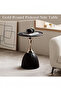Tray End Table, Nordic Lotus Coffee Table Living Room Sofa Side Table Bedroom Bedside Table Black - 2
