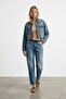 Ripped Detailed Trousers Blue - 3