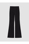 Black Elastic Waist Flared Women's Trousers