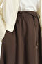 Elastic Waist Flared Modal Skirt - Brown - 2