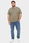 Jeans Men Crew Neck Short Sleeve Brand Logo T-Shirt, Olive - 2