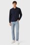 Men Regular Fit Embroidered Logo Long Sleeve Polo Shirt, Navy - 4