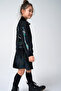Black Sequin Bomber Jacket and Skirt Set - 4