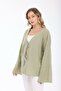 Women's Green Oversize Linen Kimono & Tie-Detail Batwing Sleeves Comfortable Fit - 5