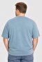 Jeans Men Crew Neck Short Sleeve Embroidered Logo T-Shirt, Smoke Blue - 4