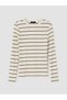 Lcw Everyday Brown Crew Neck Striped Women's Bodysuit - 5