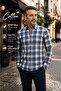 Four Men Relaxed Fit Single Pocket Collar Buttoned Plaid Shirt