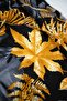 Yellow Black Leaf Patterned Fabric 100X150 cm for Sewing and Crafts - 4