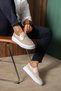 Lace-Up Knitwear Men's Casual Shoes Beige - 3