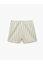 Linen Blend Micro Striped Shorts - 2