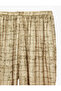Comfortable Cut Plaid Patterned Elastic Cuffed Satin Plaid Pajama Bottoms - 3