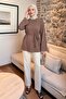 Lace-Up Combed Cotton Blouse 13071 - Vi̇zon - 2