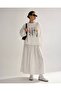 White Botanical Printed Long Sleeve T-Shirt Suitable for Hijab - 3