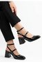 Black patent leather women's high heel shoes - 2