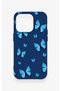 iPhone 14 Pro Compatible Blue Butterfly Pattern Silicone Case - 2