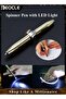 Fidget Pen Spinner Pen with LED Light Multi Functional Help Stress Reducer Help Thinking Ballpoint Pen Rotating Anti Stress Anxiety Gift Pen