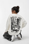 Oversize Sweatshirt with Back Print, Crew Neck, Long Sleeve, Casual Sweatshirt