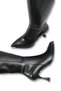 Gemma Lia Women's Pointed Toe Thin Heeled Boots 0012624 Black Skin - 2